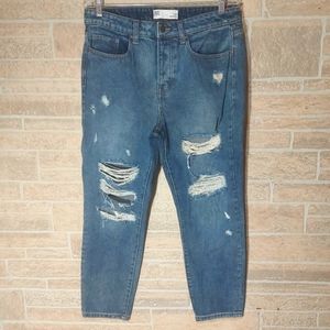 RSQ boyfriend 7/w28 jeans distressed